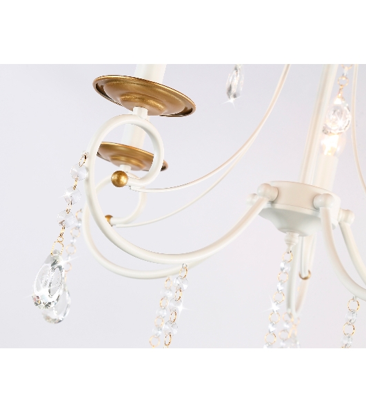 Светильник Ambrella light TR4916/5 WH/GD белый/золото E14/5 max 40W D550*860
