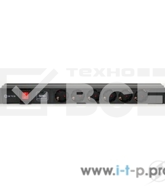 Аксессуар 5bites Блок розеток PDU619A-06 6S / AL / SWITCH / 1U / 19' / 2M*3G*1.5MM2 / VDE