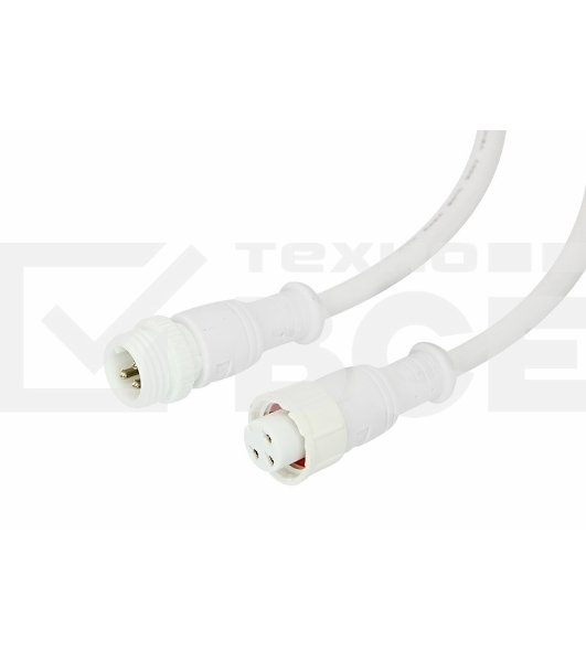 Соединительный кабель (3pin) герметичный (IP67) 3х0.5мм² белый Rexant