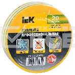 Изолента Iek UIZ-20-10-K52 0,18х19 мм желто-зеленая 20 метров ИЭК, фото 1