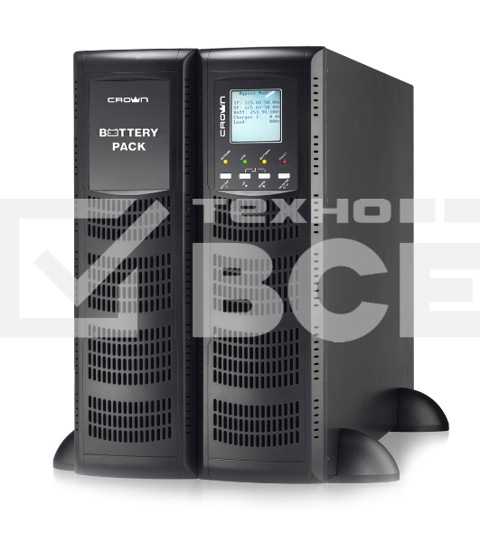 Источник бесперебойного питания CROWN On-Line CMUOA-300X-6K 6000VA/5400W, корпус металл, TOWER&RACK, 3U+3U, АКБ 16*12V/7AH, PF-0.9, AVR 110-300V, порт USB+RS-232, EPO, розетки - клемная колодка (Ph+N+GND), входной кабель 2,5 м, вентилятор охлаждения, авто