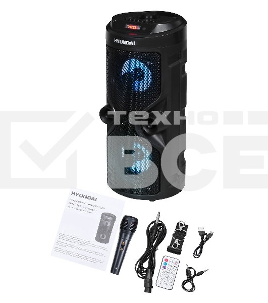 Минисистема Hyundai H-MC150 черный 50Вт/FM/USB/BT/SD/MMC
