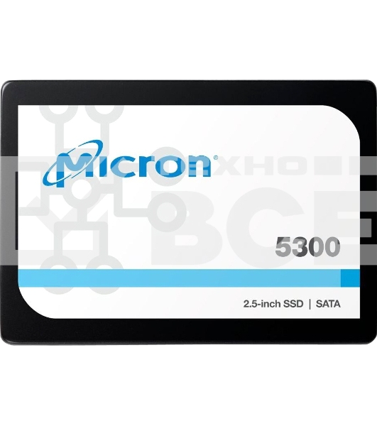 Накопитель SSD MICRON 5300 MAX 480GB Enterprise SSD, 2.5” 7mm, SATA 6 Gb/s, Read/Write: 540 / 460 MB/s, Random Read/Write IOPS 95K/60K