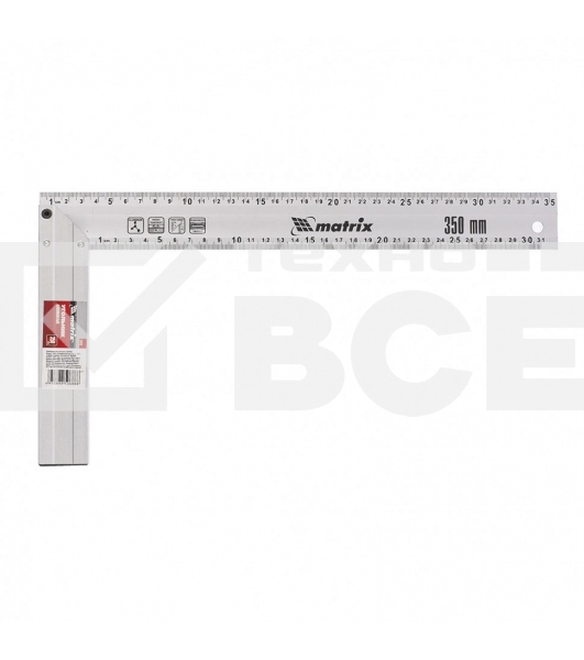 Угольник Matrix, 350 мм, алюминиевый, литой