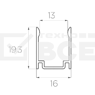 Профиль алюминиевый анодированный для гибкого неона Neon-night 16х16мм, 2м