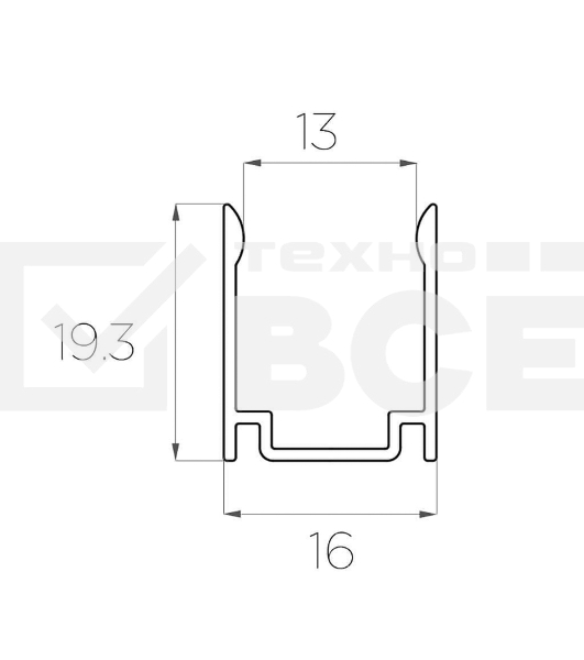 Профиль алюминиевый анодированный для гибкого неона Neon-night 16х16мм, 2м