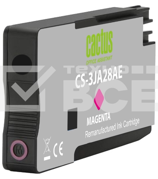 Картридж струйный Cactus CS-3JA28AE 963XL (есть ограничения по прошивке) пурпурный (25.5 мл) для HP OfficeJet Pro 9010/9010e/9012/9014/9015/9016/9019