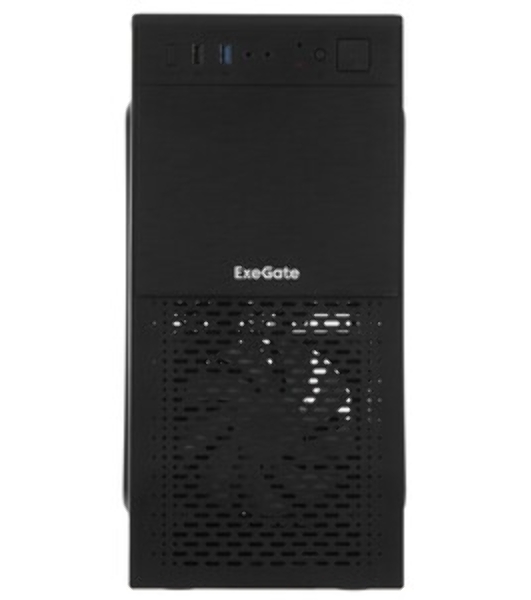 Компьютерный корпус Minitower ExeGate mEVO-7807-NPX400 (mATX, БП 400NPX 12см, 1хUSB+1хUSB 3.0, черный 1x12см с RGb подсветкой)