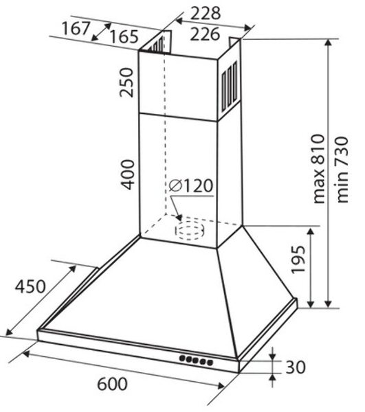 Вытяжка каминная Zigmund & Shtain K 139.6 W белый, 60 см, 500 куб. м/ч, 68 дБ