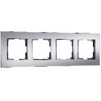 Рамка на 4 поста Senso (серебряный, стекло soft-touch) W0043106, фото 1