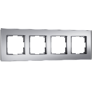 Рамка на 4 поста Senso (серебряный, стекло soft-touch) W0043106
