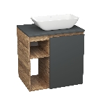 Тумба Bau Dream Blackwood 60 правая, графит, раковина BAU Spectrum mini 47х24, фото5