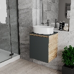 Тумба Bau Dream Blackwood 50 графит, раковина BAU Nimb 50х36, смеситель для раковины высокий Hotel Still, нержавеющая сталь, фото6