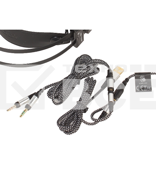 Гарнитура Bloody M615 чёрный, проводная, 3.5 мм, подсветка