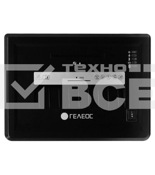Шредер ГЕЛЕОС УМ26-4, (DIN P-4), фрагмент 3,9х35мм, 14-17 лист (70г/м2), CD/пл.карты/скрепки/скобы, 26 литров