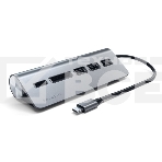 USB-концентратор Satechi Type-C USB Hub & Micro/SD Card Reader. Интерфейс USB-C. 3 порта USB 3.0 , слоты для карты памяти. Цвет серый космос. , фото3