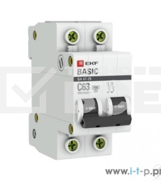 Автоматический выключатель EKF mcb4729-2-20C 2P 20А (C) 4,5кА ВА 47-29 EKF Basic