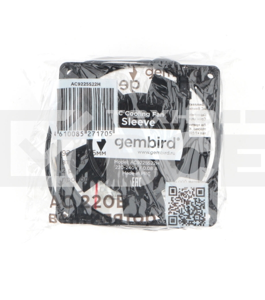 Вентилятор для корпуса Gembird 18923 черный, 92 мм, 2400 об/мин, 31.5 дБ, 2 pin