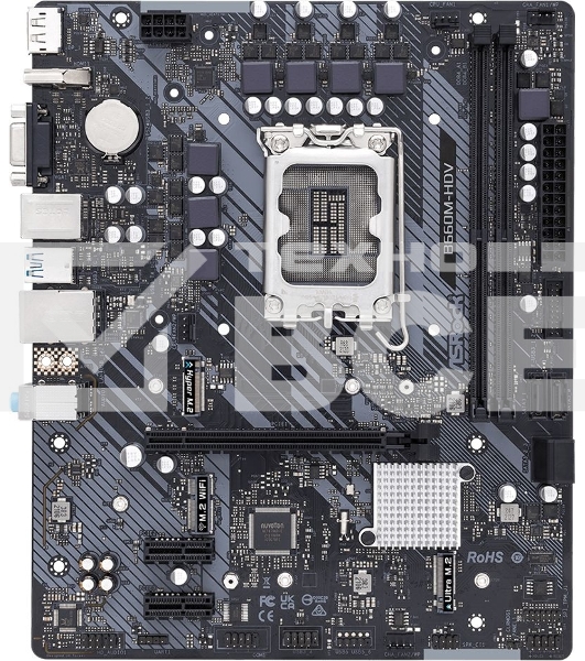 Материнская плата ASRock B660M-HDV, LGA 1700, Intel B660, 2xDDR4, 4xSATA, 2xM.2, 1xPCI-E 4.0 x16, 1xHDMI, 1xDP, 1xVGA, 1x 1Gb LAN, 2xUSB-A 2.0, 3xUSB-A 3.2 Gen 1, 1xUSB-C 3.2 Gen 1, 3x3.5 мм, 7.1, Micro-ATX