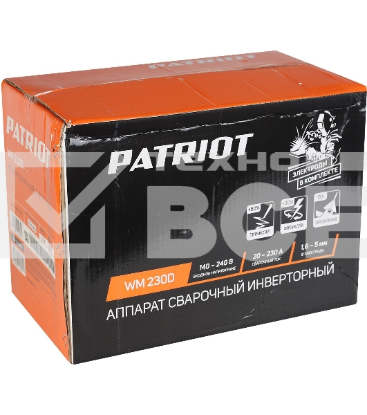 Сварочный аппарат Patriot WM230D инвертор ММА 10.7кВт