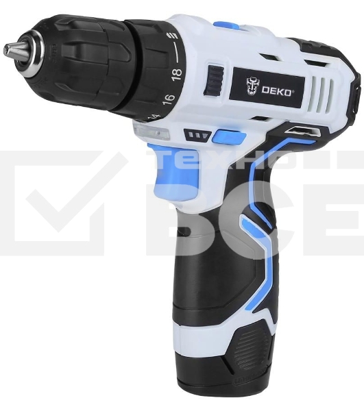 Дрель-шуруповерт Deko GCD12DU3, 12 В, 1.5 Ач, 32 Нм, щеточный