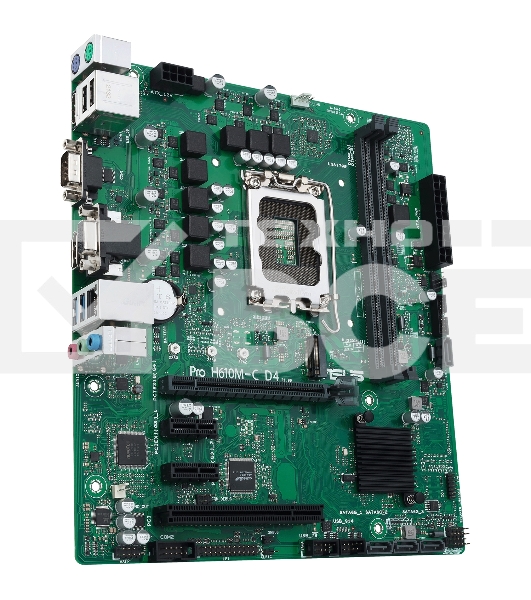 Материнская плата ASUS Pro H610M-C D4-CSM, LGA 1700, Intel H610, 2xDDR4, 4xSATA, 1xM.2, 1xPCI-E 4.0 x16, 1xPCI, 1xDP, 1xHDMI, 1xVGA, 1x 1Gb LAN, 2xUSB-A 2.0, 2xUSB-A 3.2 Gen 1, 3x3.5 мм, 7.1, Micro-ATX