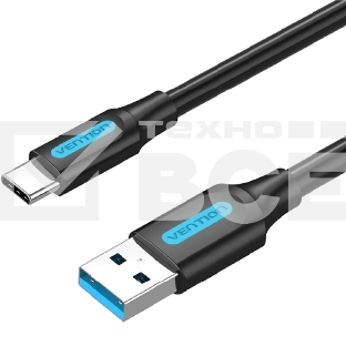 Переходник Vention USB 3.0 A Male to C Male Cable 1M Black PVC Type