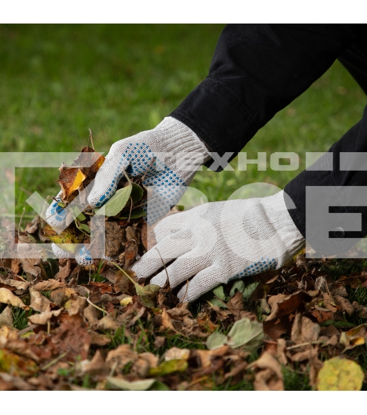 Перчатки трикотажные для ремонтных и строительных работ, с ПВХ точкой, 6 пар. Россия