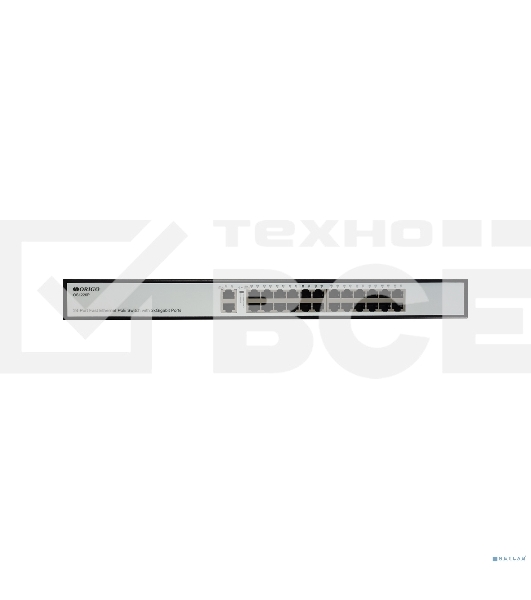 Неуправляемый PoE-коммутатор ORIGO OS1226P/285W/A1A 24x100Base-TX PoE+, 2x1000Base-T, PoE-бюджет 285 Вт, корпус металл