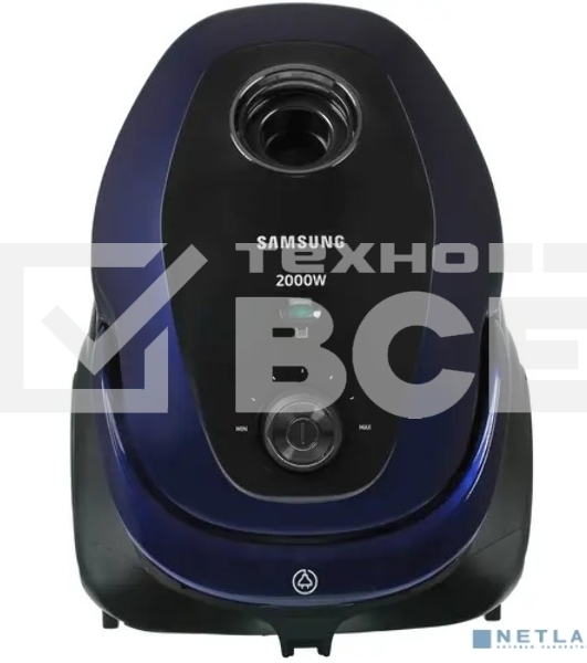 Пылесос Samsung SC20M255AWB синий, 460/2000 Вт, уборка сухая, пылесборник мешок 2.5 л