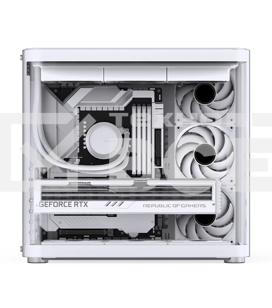 Корпус без блока питания JONSBO TK-2, Midi-Tower, TG, no fans, 1xUSB-A 3.2 + 1xUSB-C 3.2, ATX, mATX, mITX White