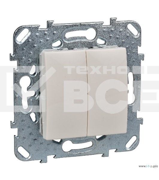 Выключатель Schneider-electric MGU5.211.25ZD UNICA 2-клавишный, сх. 5, бежевый