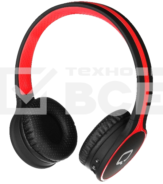 Наушники Qumo Accord 3 (BT-0020) черный/красныйнакладные Bluetooth 4.2300мА-чдо 6х часов в режиме разговора