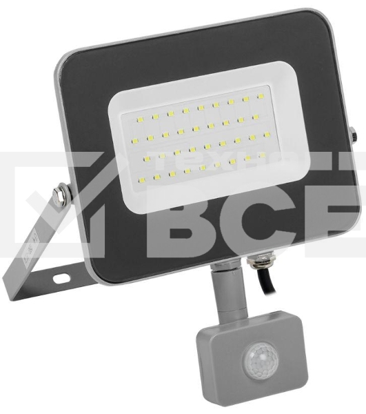 Прожектор Iek LPDO702-30-K03 СДО 07-30Д светодиодный серый с ДД IP44 IEK
