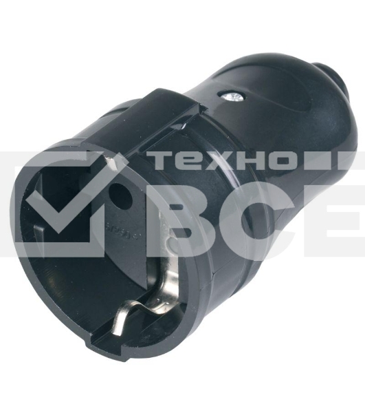 Розетка Iek ERP10-16-01-K02 РПп10-02-Ст разборная прямая с з/к 16А черная