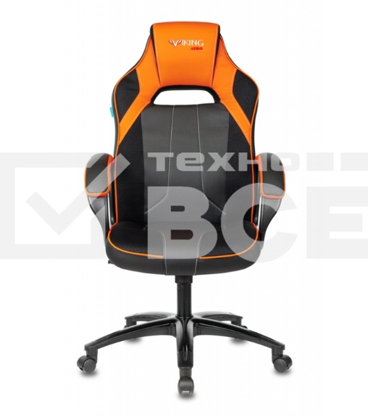 Кресло игровое Бюрократ VIKING 2 AERO ORANGE черный/оранжевый, искусст.кожа/ткань