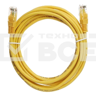 Патчкорд литой 'Aopen' UTP кат.5е 10м желтый 