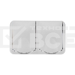 Блок горизонтальный 2 розетки (керамика) Mini OG IP54 с заземлением, о/у, серый Kranz, фото8