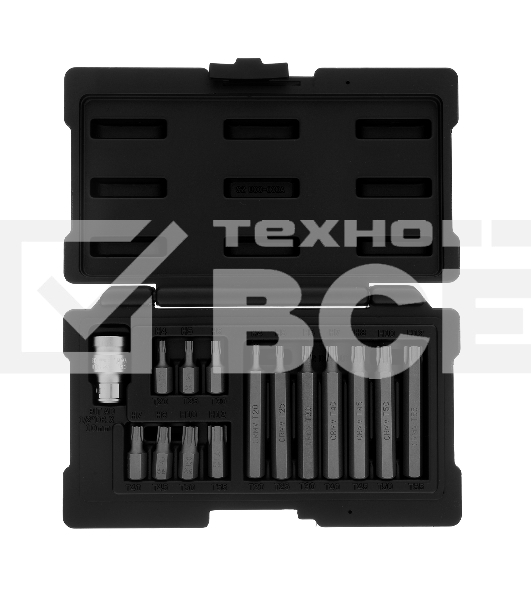 Набор бит TORX, хвостовик-шестигранник, 10 мм, CrV, 15 предм. Stels