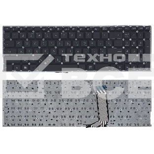 Клавиатура для ноутбука Asus X756 черная без рамки (горизонтальный Enter)