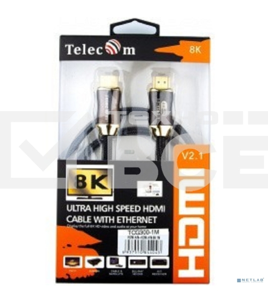 Кабель HDMI-HDMI 1M V2.1 TCG300-1M TELECOM