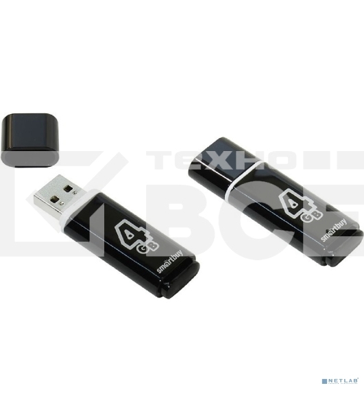 Флэш Диск Smartbuy USB Drive 4Gb Glossy series Black SB4GBGS-K