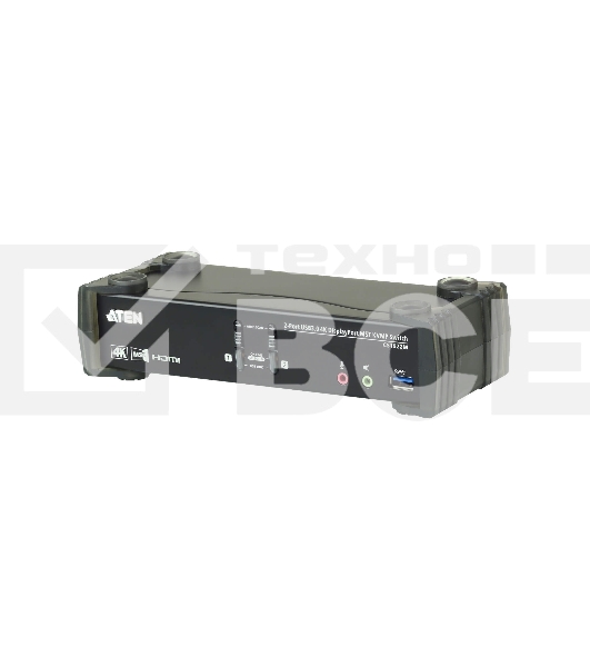 Переключатель KVM ATEN CS1922M-AT-G KVM+Audio+USB 3.0, 1 user USB+DP => 2 cpu USB+DP, со шнурами DP 2x1.5м.+USB 2х1.8м.