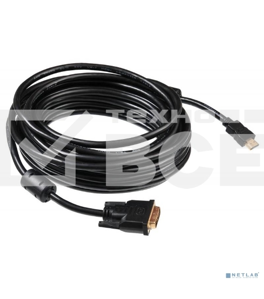 Кабель Buro HDMI-19M-DVI-D-10m 24M/19M 10м позол/ферритовые кольца