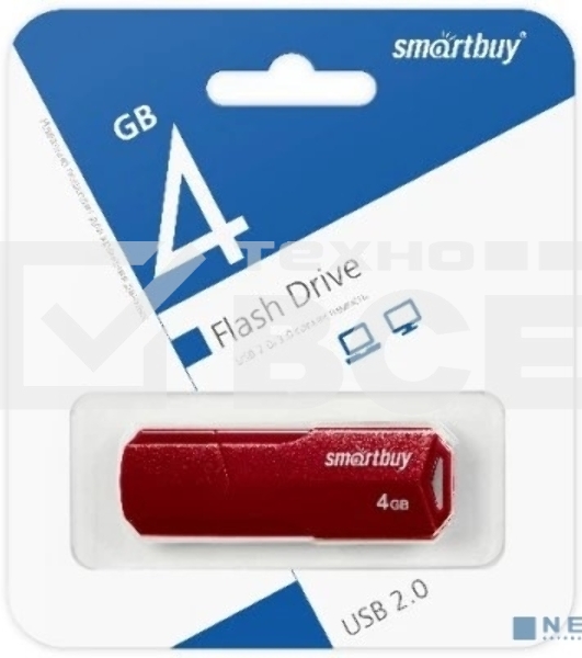 Флеш диск SmartBuy 4GB CLUE Burgundy (SB4GBCLU-BG)