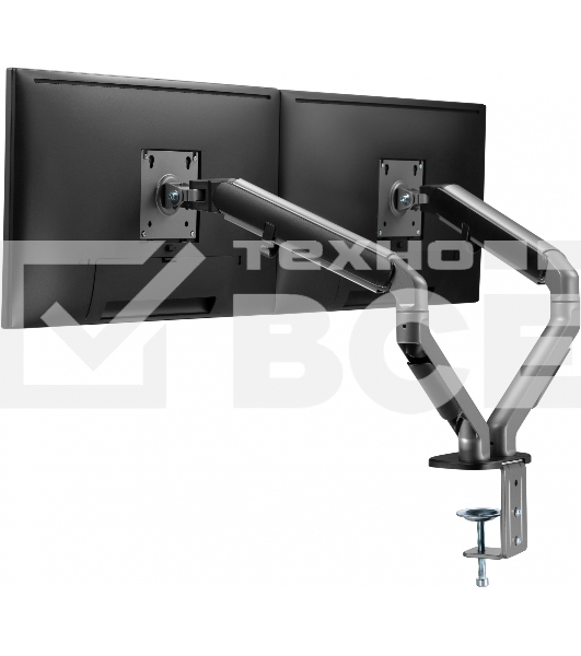 Кронштейн для мониторов Ultramounts UM735BL черный/серый 17'-27' макс.7кг крепление к столешнице поворот и наклон