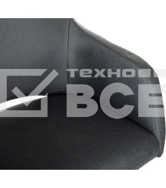 Кресло офисное Бюрократ CH-380M черный, эко.кожа, крестов. металл