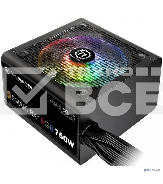 Блок питания Thermaltake Smart PS-SPR-0750NHSABE-1, 750Вт, 80 PLUS Bronze, 120мм, черный