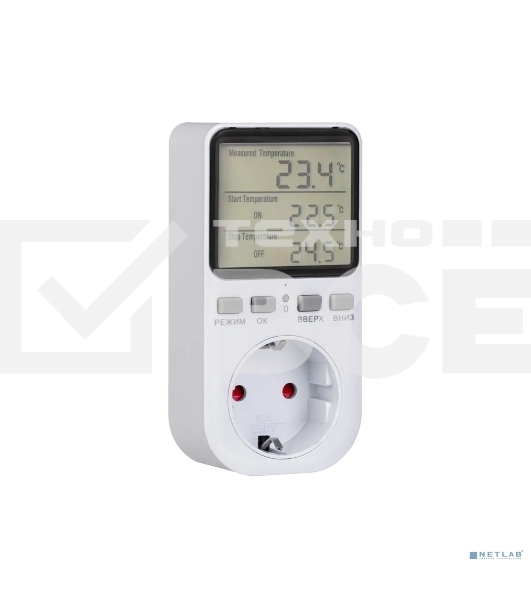 Терморегулятор цифровой 16А-01 в розетку, белый Rexant