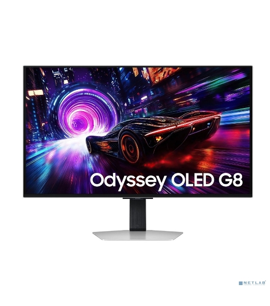 Монитор 32' Samsung OLED серебристый OLED 3840x2160, 240 Гц, 0.03 мс, 16:9, 260 кд/м², 2xHDMI 2.1, DP 1.4, 3.5 Jack, USB Hub (2x USB 3.2), FreeSync, HDR10+, Edge Lighting, изогнутый, серебристый